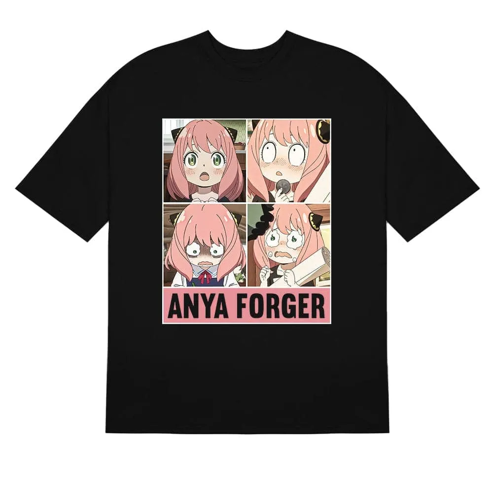 Spy Family Anya Forger T-Shirt - Expression Collage Design | High-Quality Anime Shirt