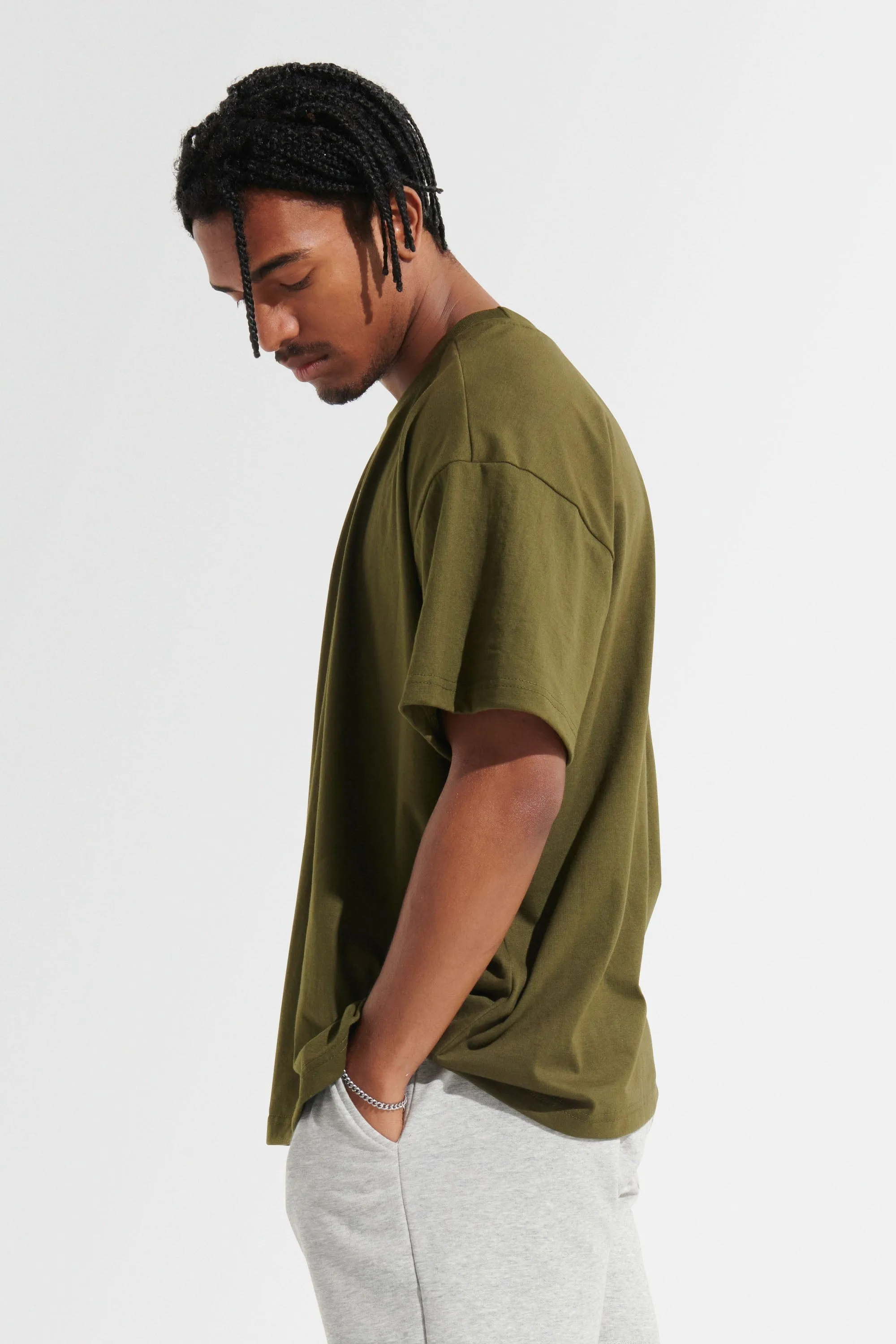 Statement Oversized Tee - Army Green