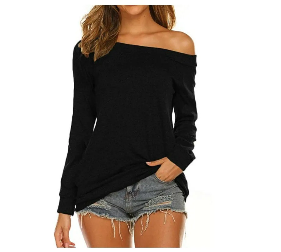 Summer Elegant Style Off-shoulder Casual Women Sexy T-shirt
