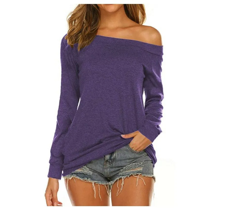 Summer Elegant Style Off-shoulder Casual Women Sexy T-shirt