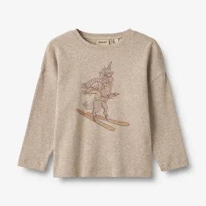 T-Shirt L/S Hanni - gravel melange