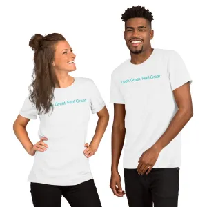 T Shirts - Look Great. Feel Great (Glamourange Motivation Staple T-Shirts - Front Print 005 Model)