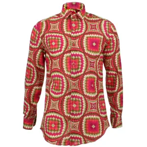 Tailored Fit Long Sleeve Shirt - Red Illusion