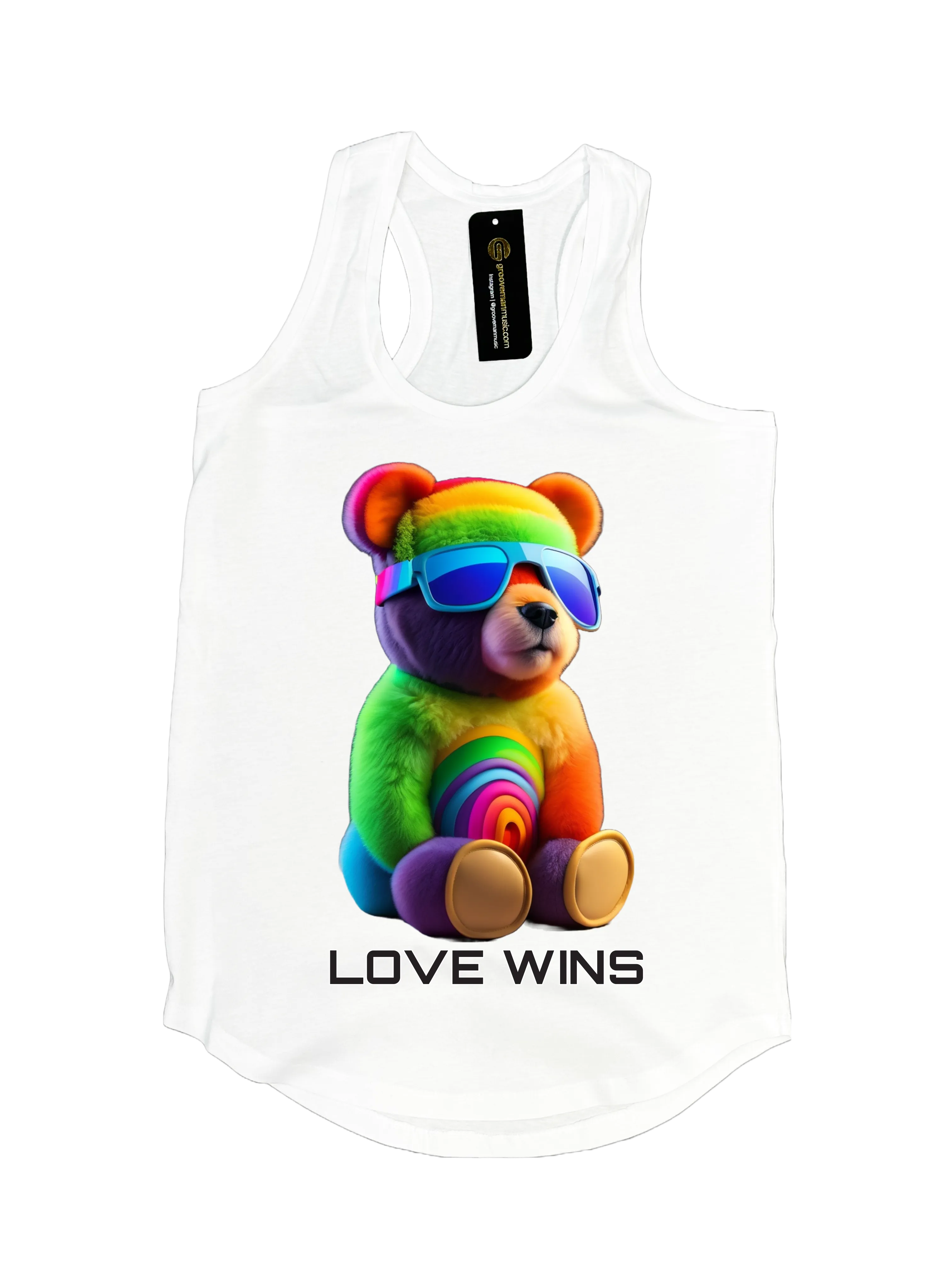 Teddy Love Wins Rainbow DTG Tank Top | Grooveman Music