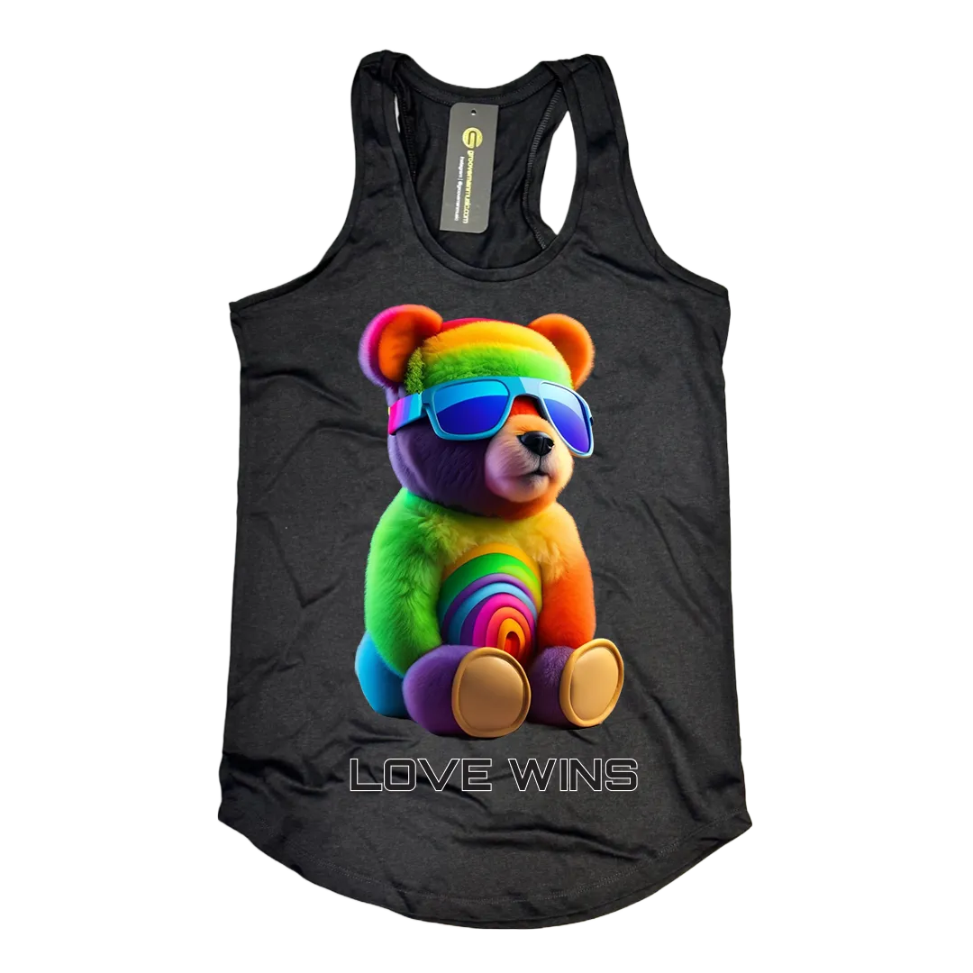 Teddy Love Wins Rainbow DTG Tank Top | Grooveman Music