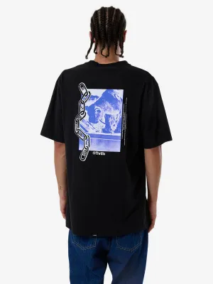 THRILLS Chain Of Disorder Oversize Fit Tee - BLACK