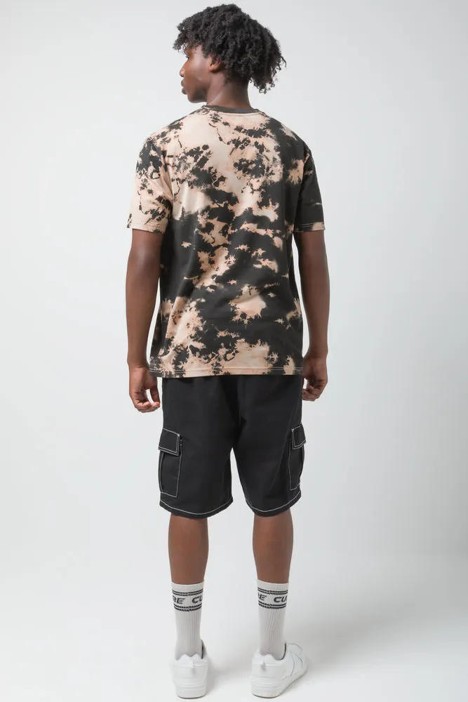 Tie Dye T-Shirt Black & Orange