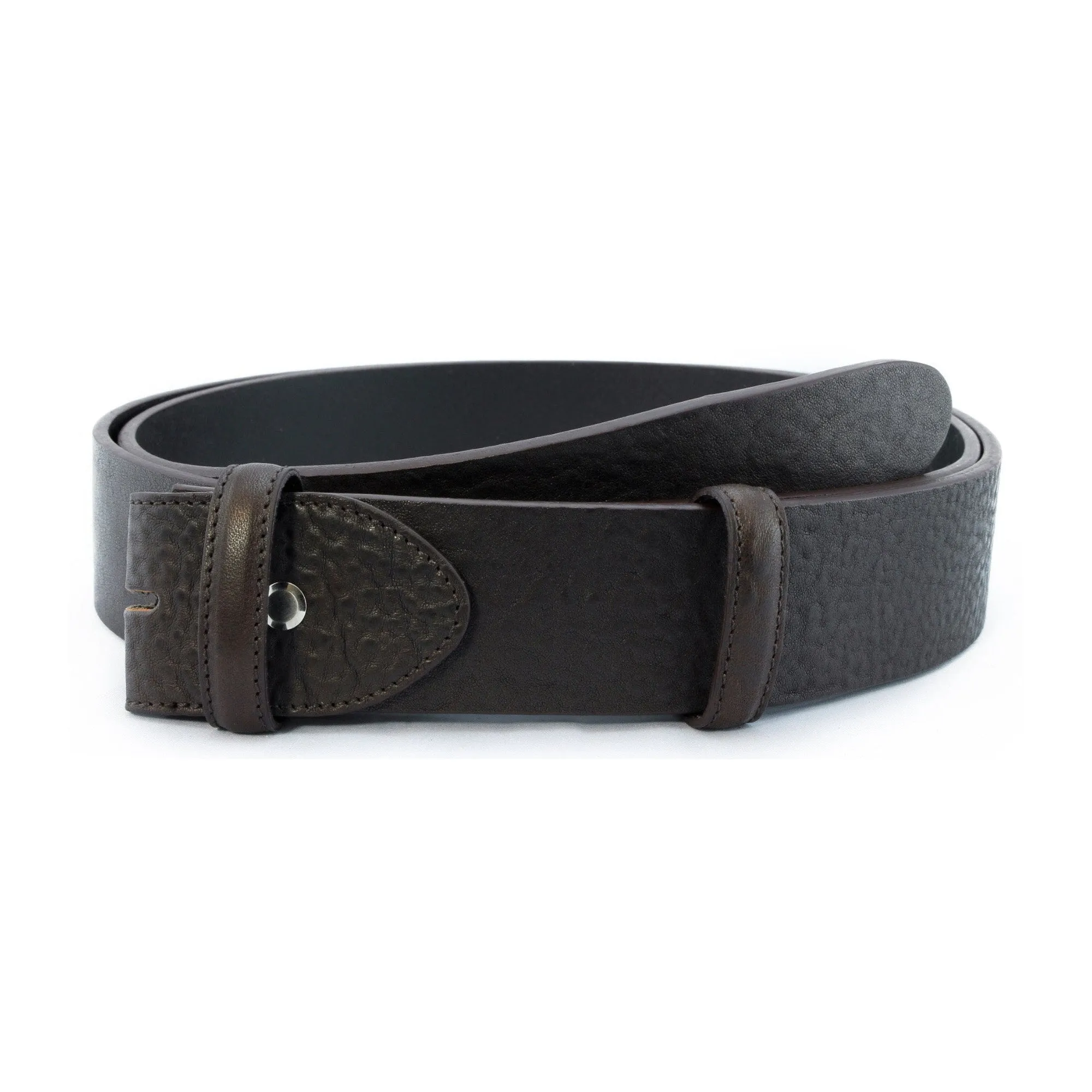 Tumbled Unlined Vintage Feel Leather Belt Strap