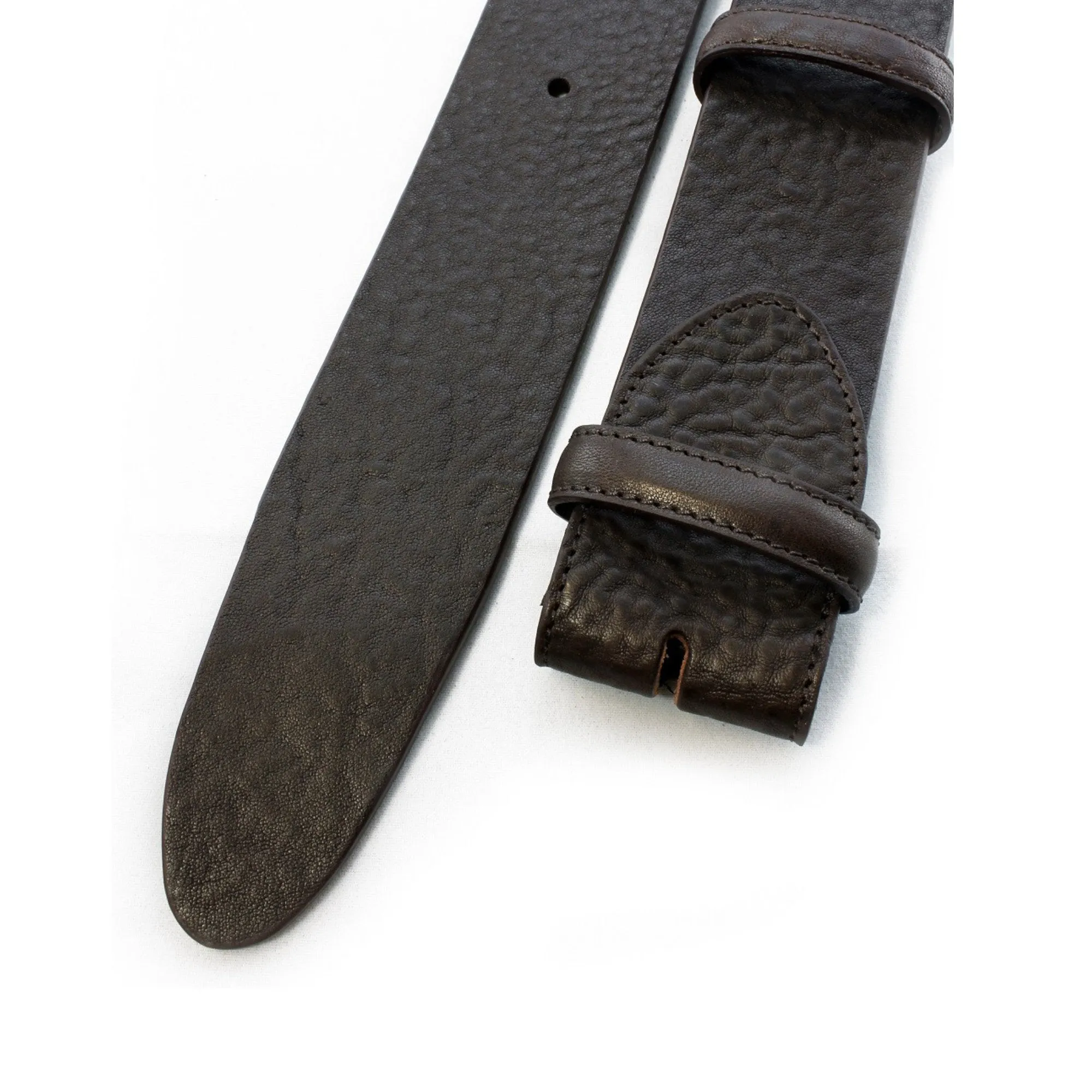 Tumbled Unlined Vintage Feel Leather Belt Strap