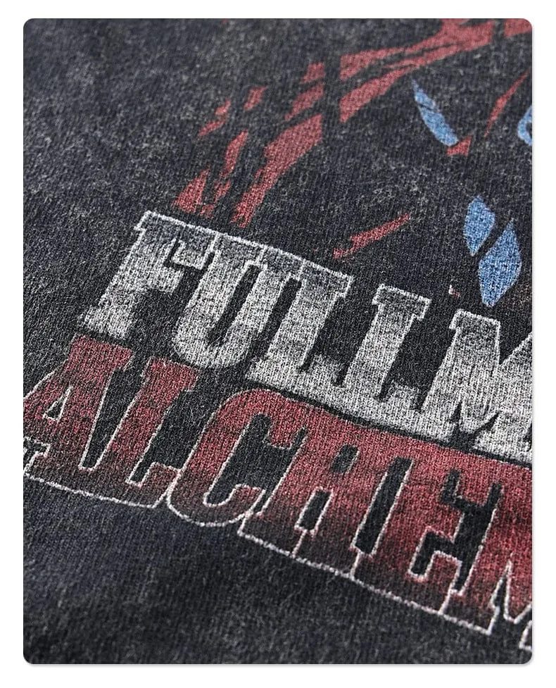 Vintage Fullmetal Alchemist T-Shirt - Distressed Anime Graphic Tee Featuring Edward Elric