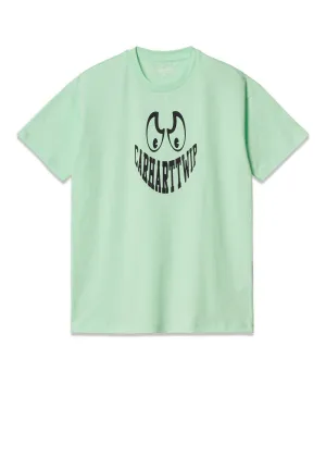 W' S/S Grin T-Shirt - Pale Spearmint / Black