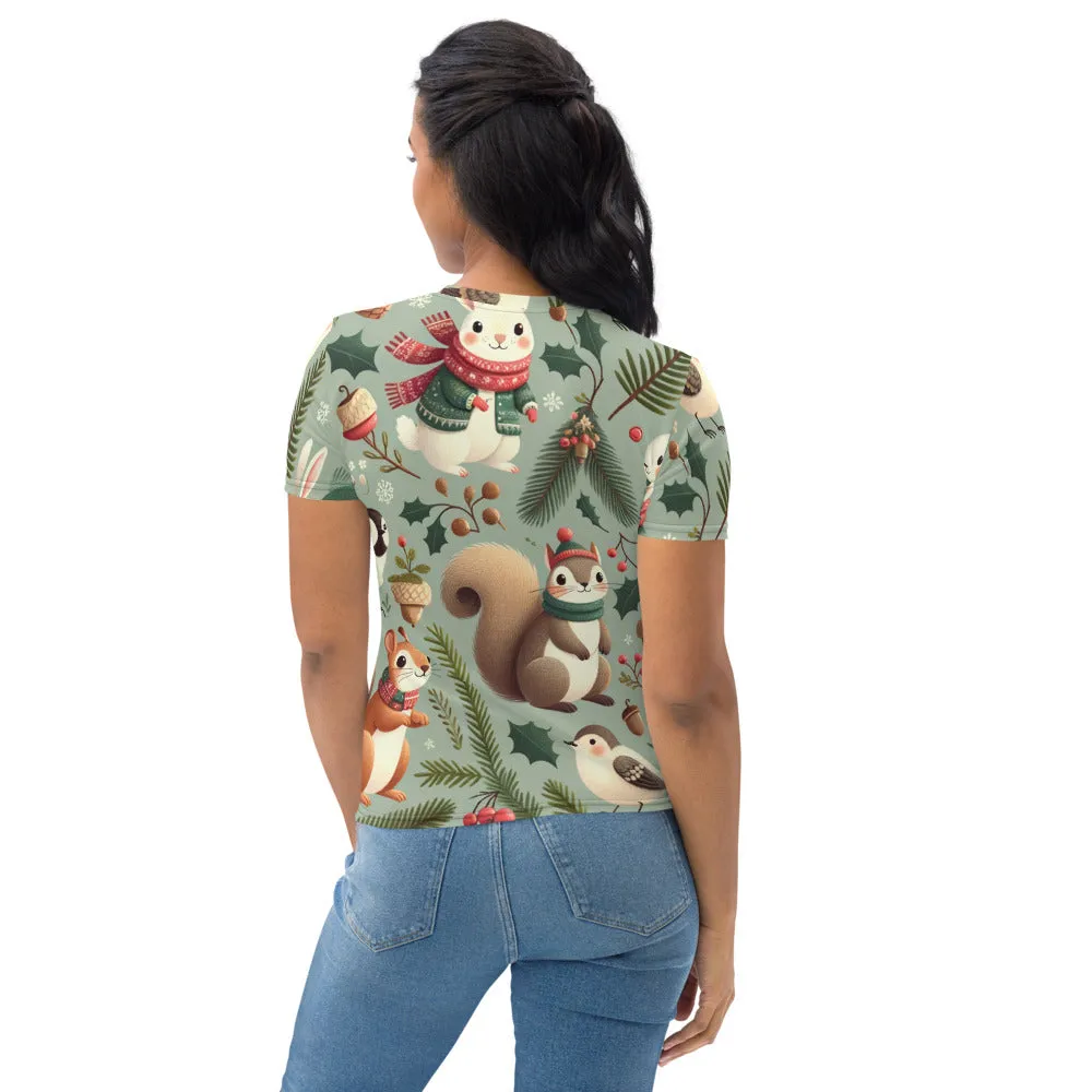 Whimsical Winter Wear Women's Crew Neck T-Shirt