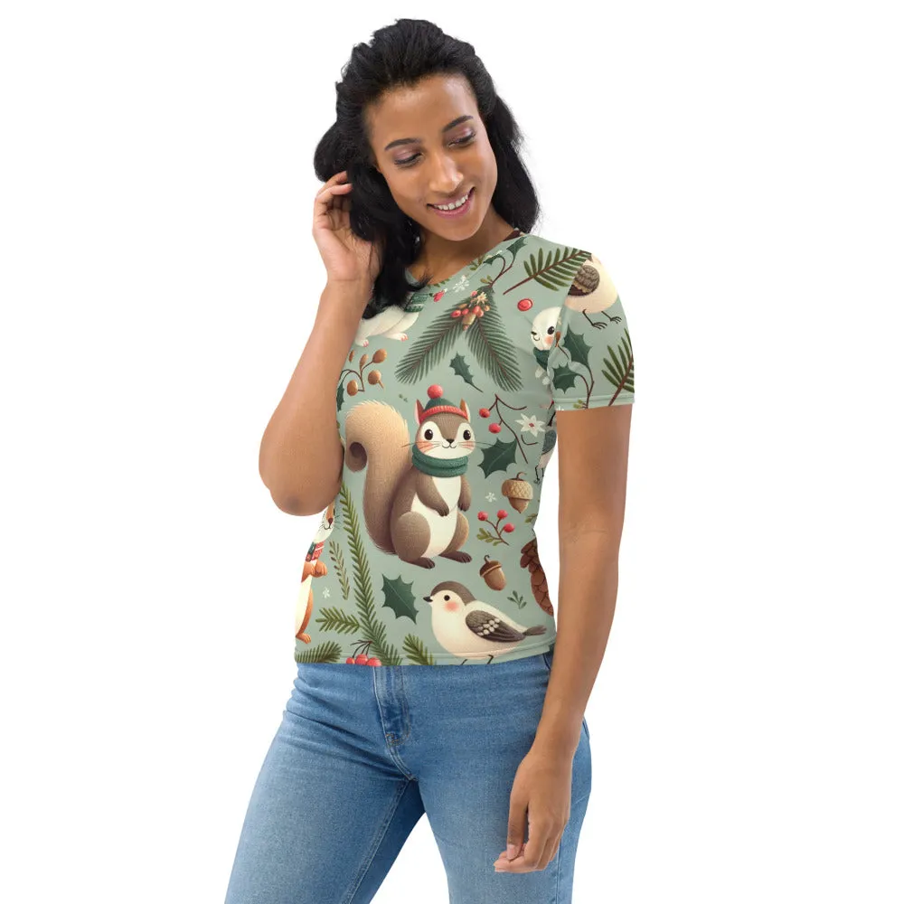 Whimsical Winter Wear Women's Crew Neck T-Shirt