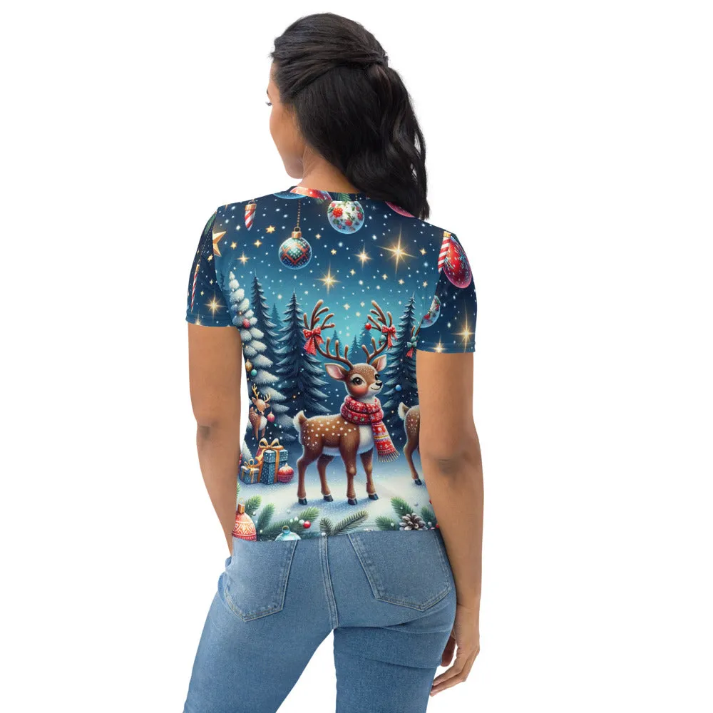 Whimsical Winter Wear Women's Crew Neck T-Shirt