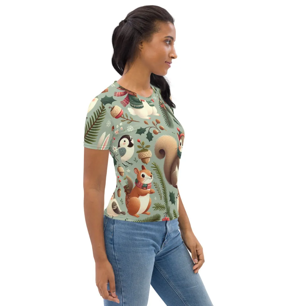 Whimsical Winter Wear Women's Crew Neck T-Shirt