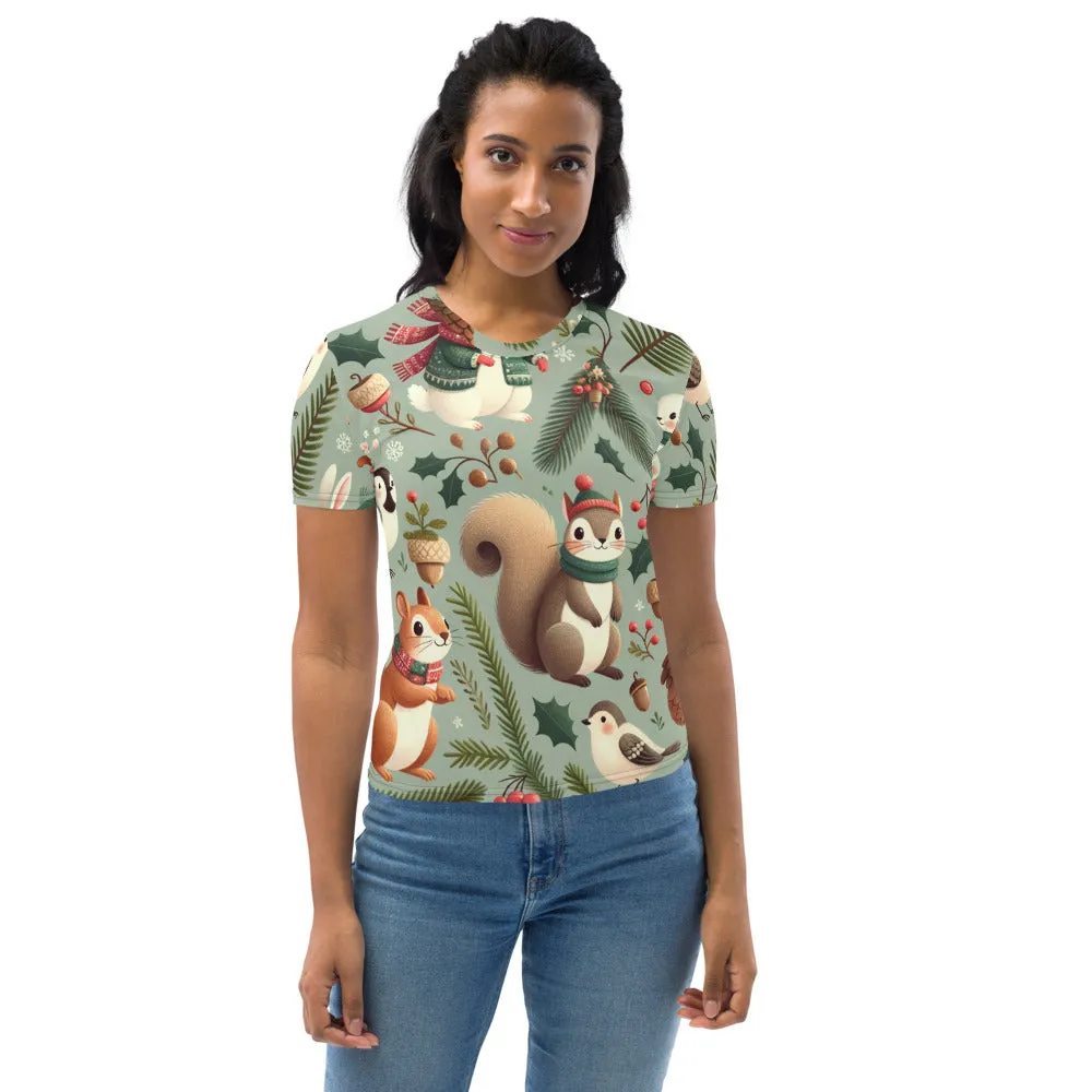 Whimsical Winter Wear Women's Crew Neck T-Shirt