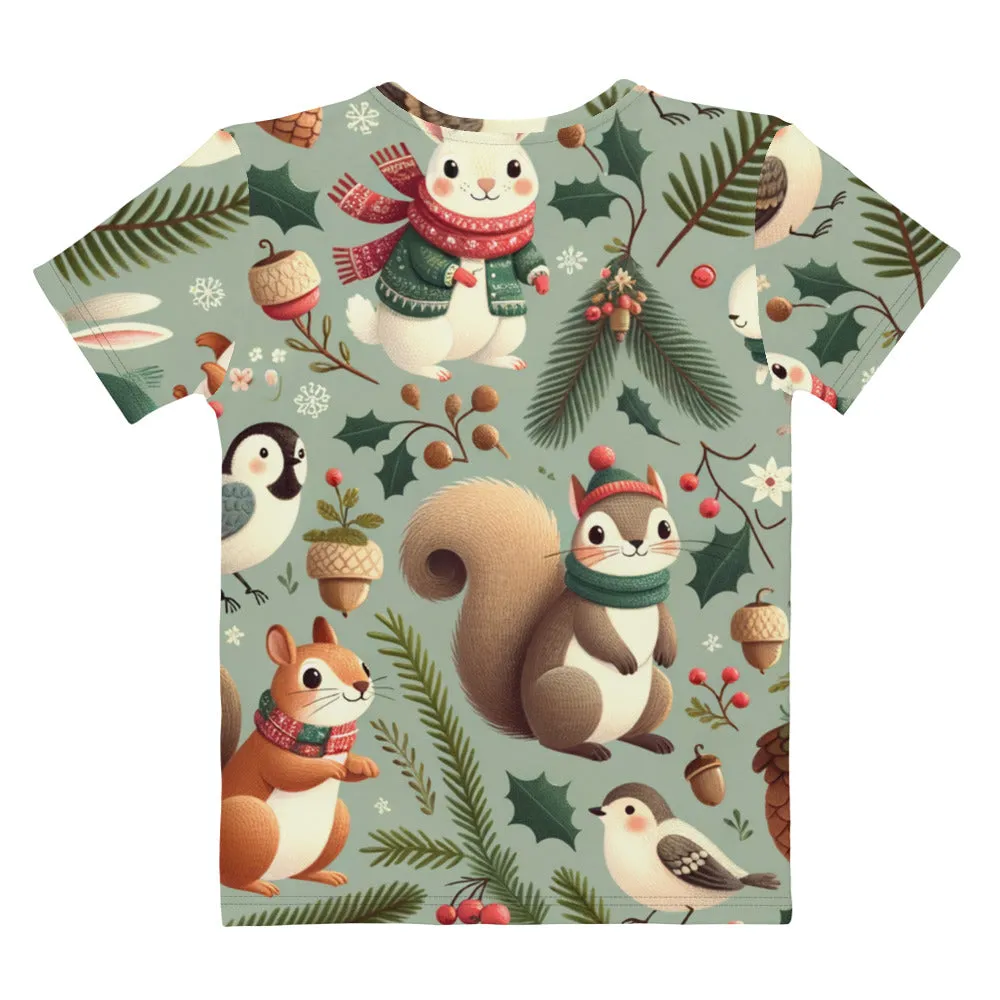 Whimsical Winter Wear Women's Crew Neck T-Shirt
