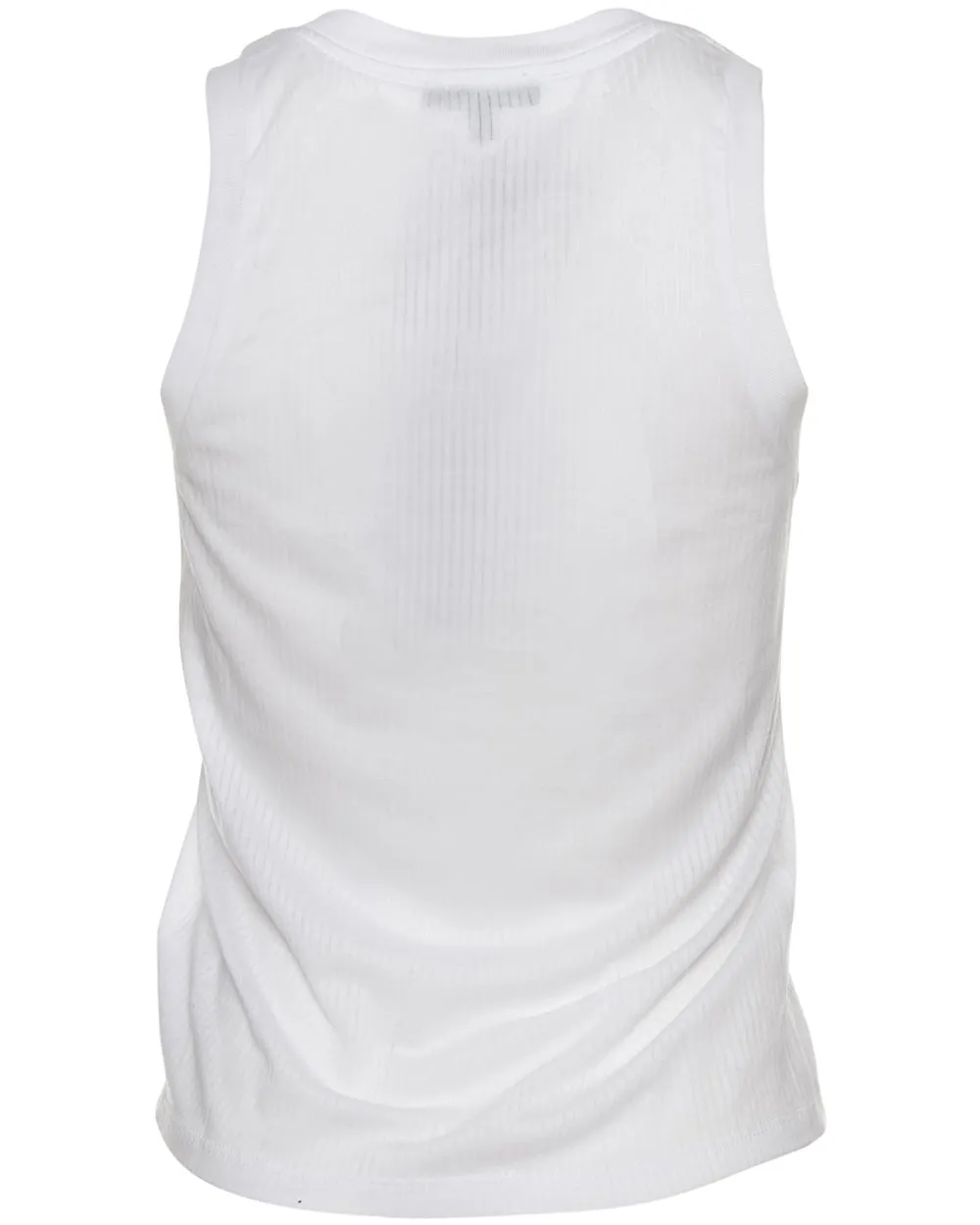 White V-Neck Narrow Split Jersey Tank