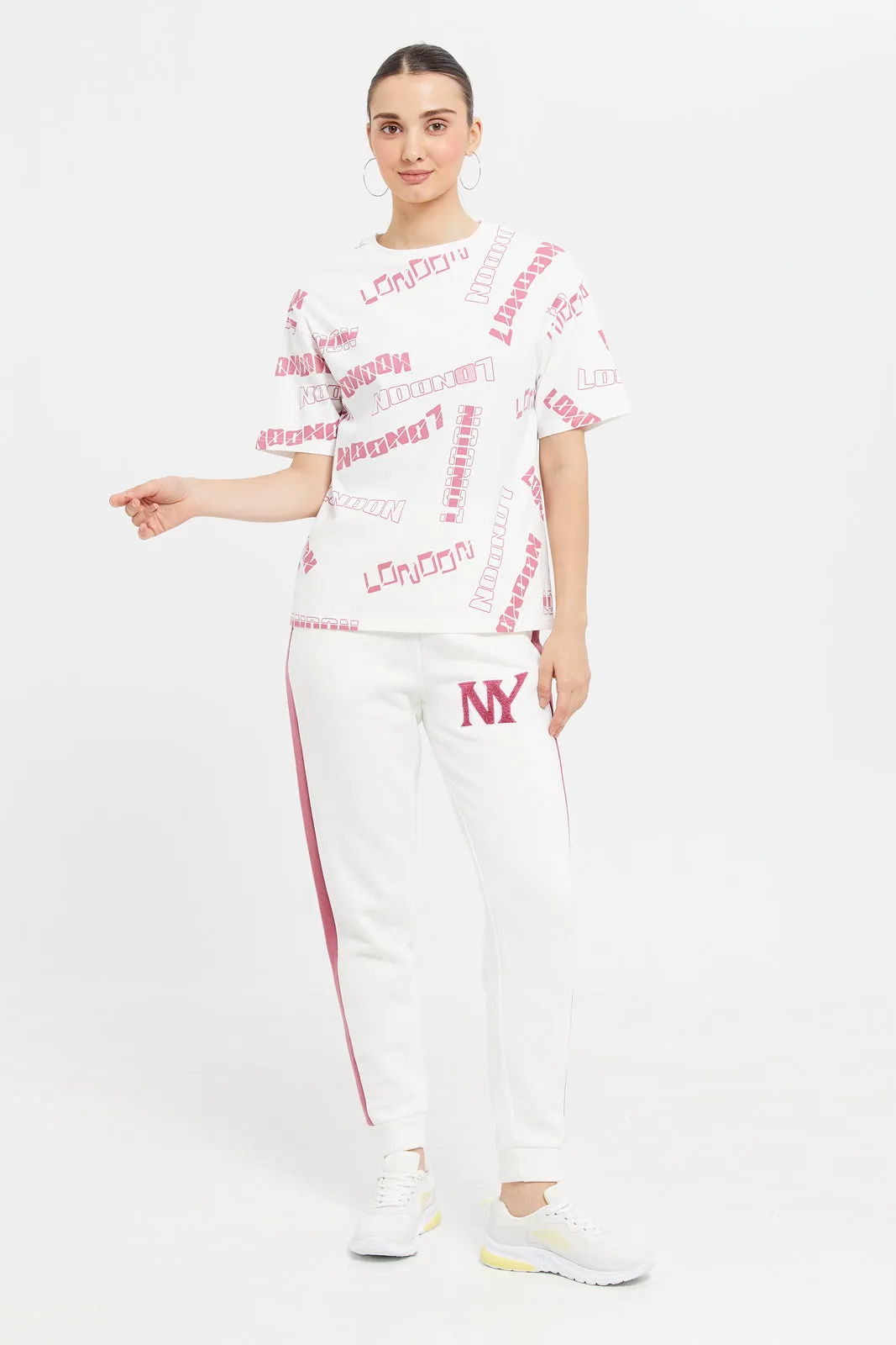 Women White Oversized Printed T-Shirt