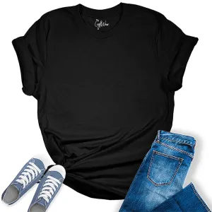 Womens Black T Shirts Premium Casual Short Sleeve Shirts Oversized Tops
