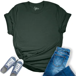 Womens Heather Forest T Shirts Premium Casual Short Sleeve Shirts Oversized Tops