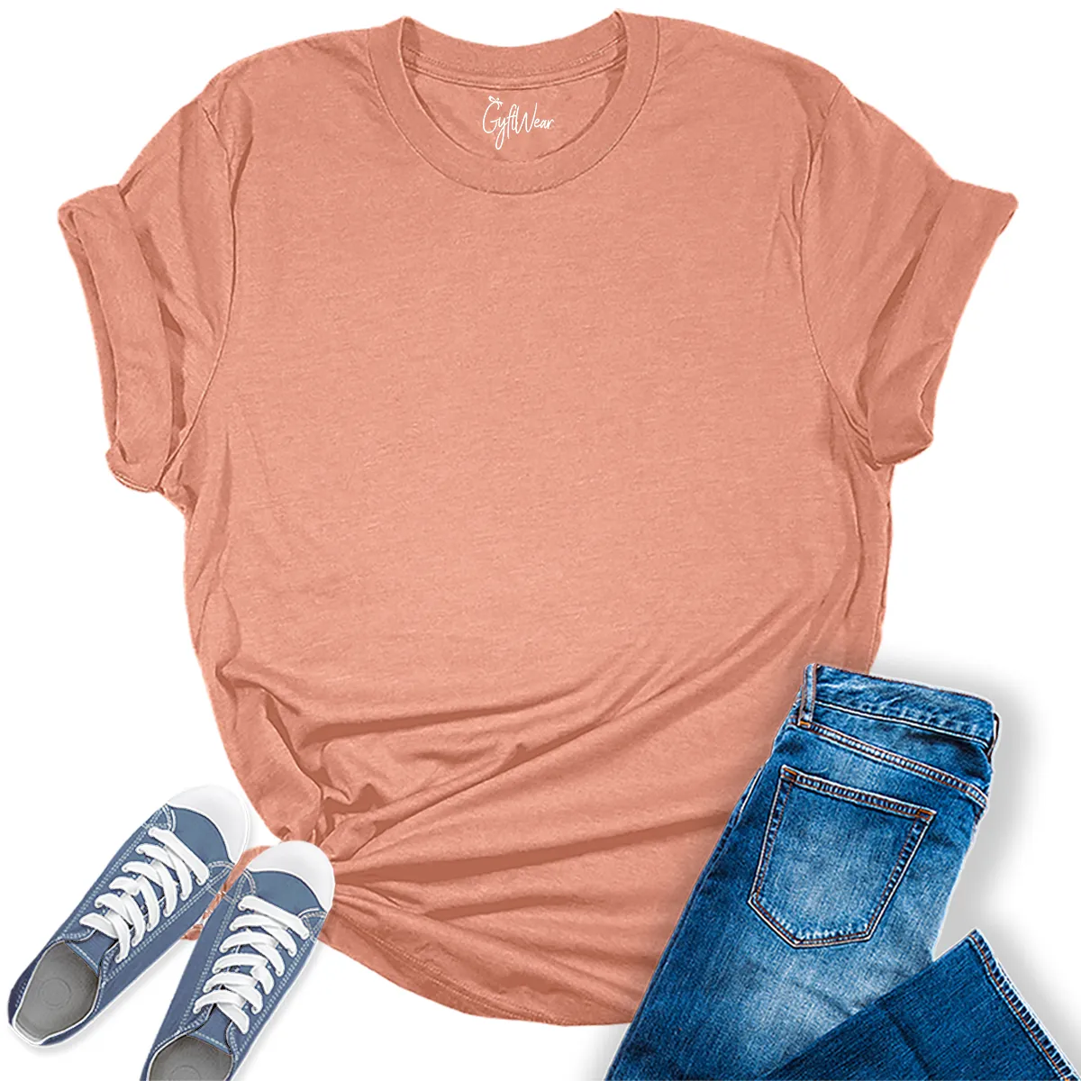Womens Heather Prism Sunset T Shirts Premium Casual Short Sleeve Shirts Oversized Tops
