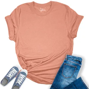 Womens Heather Prism Sunset T Shirts Premium Casual Short Sleeve Shirts Oversized Tops
