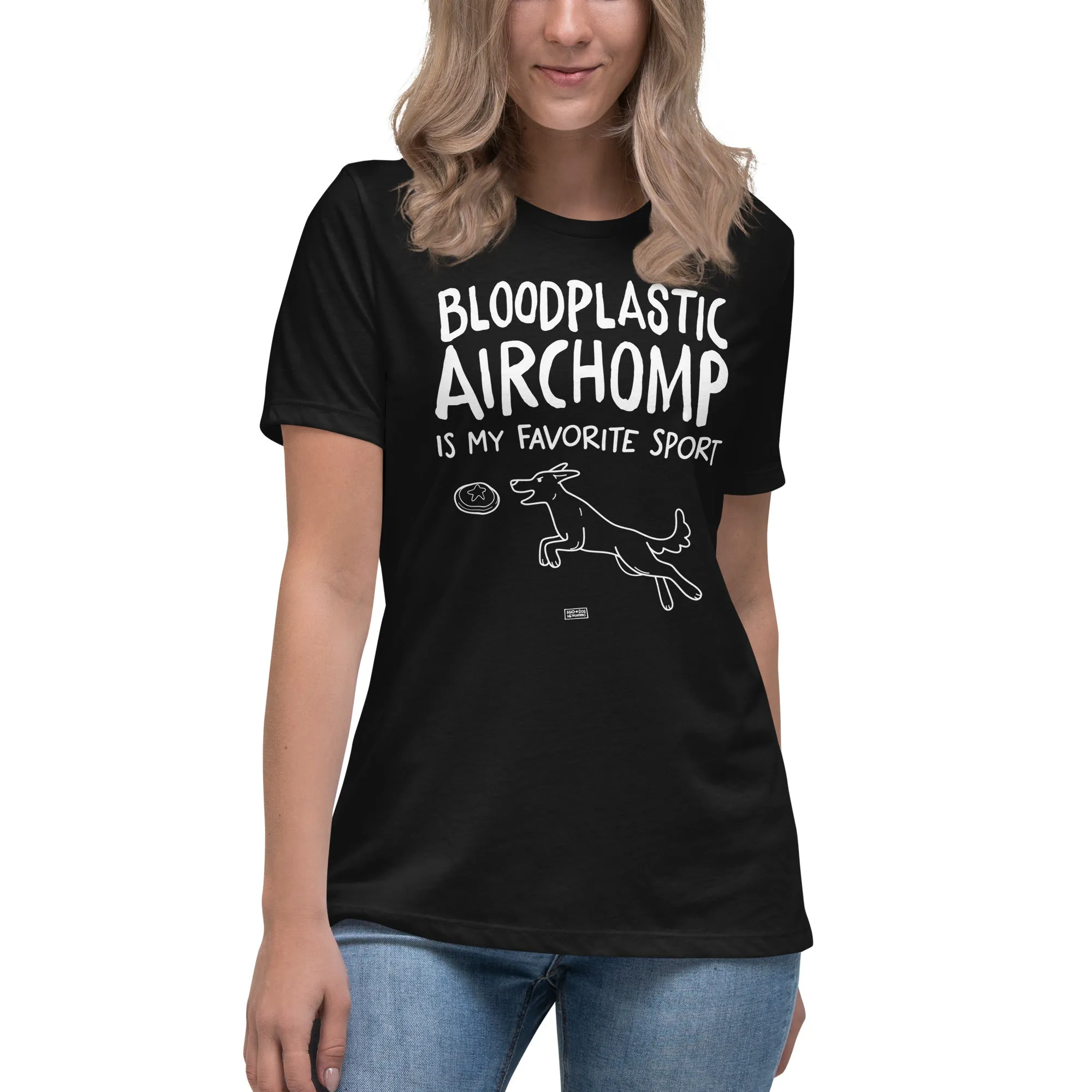 women's relaxed fit t-shirt: bloodplastic airchomp