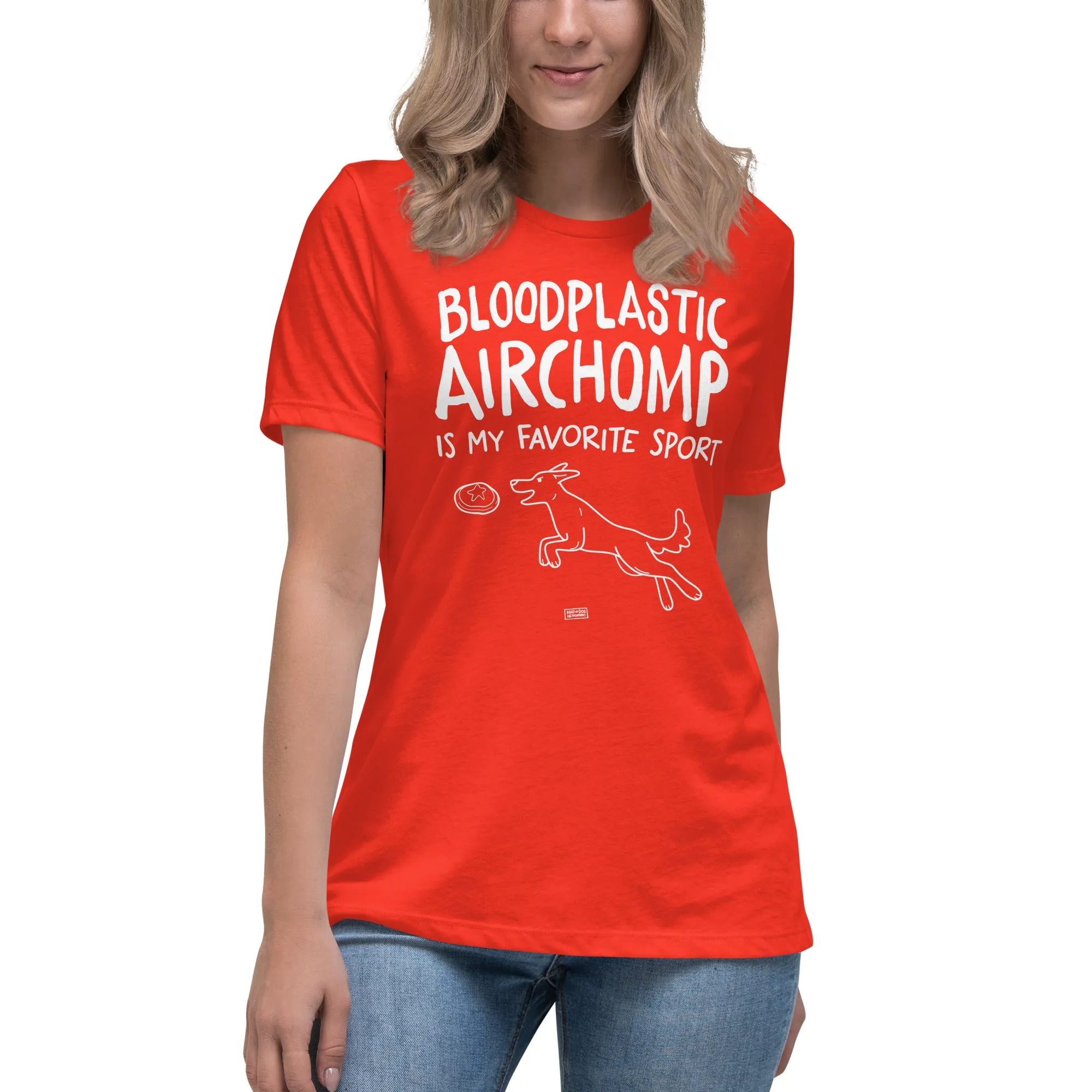 women's relaxed fit t-shirt: bloodplastic airchomp