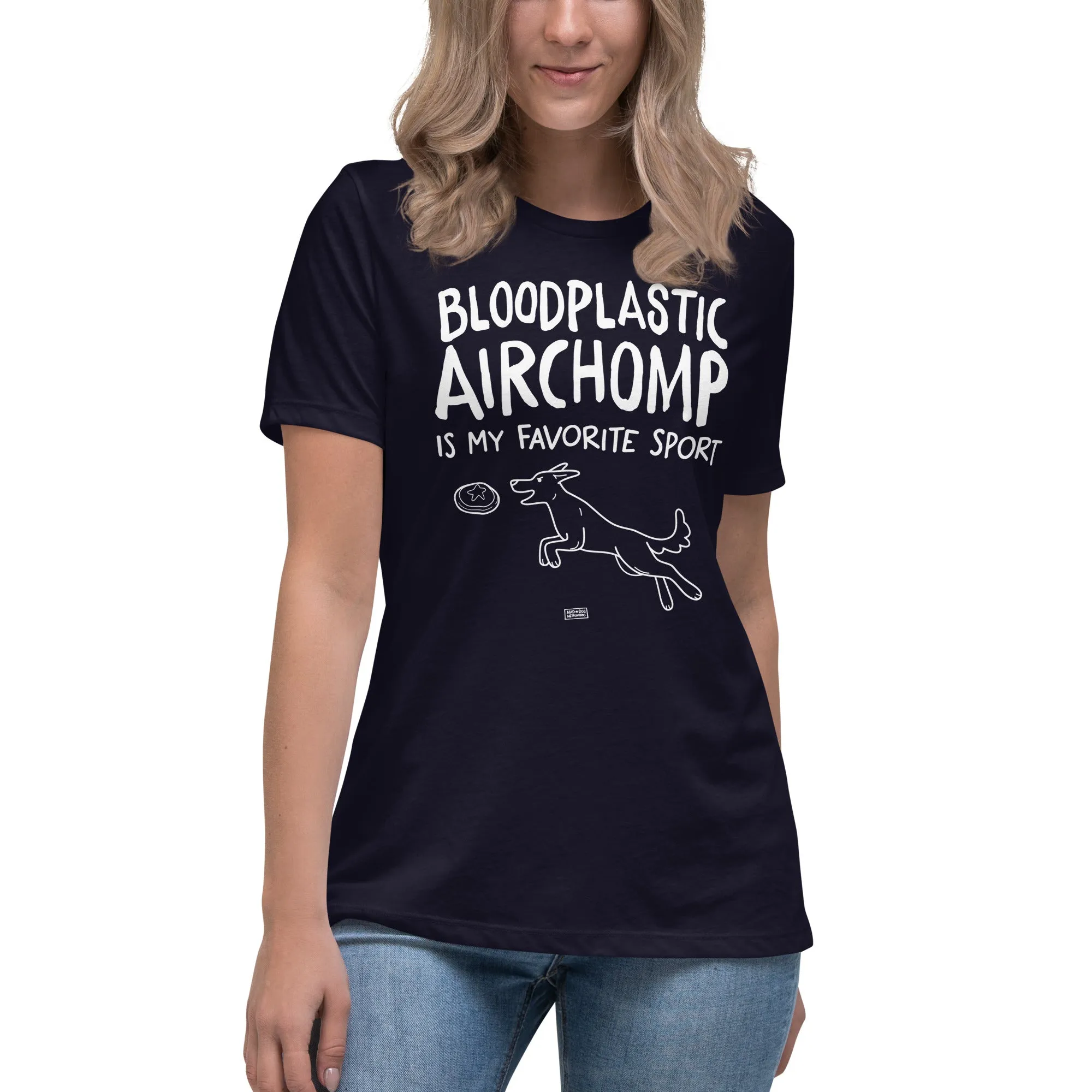 women's relaxed fit t-shirt: bloodplastic airchomp
