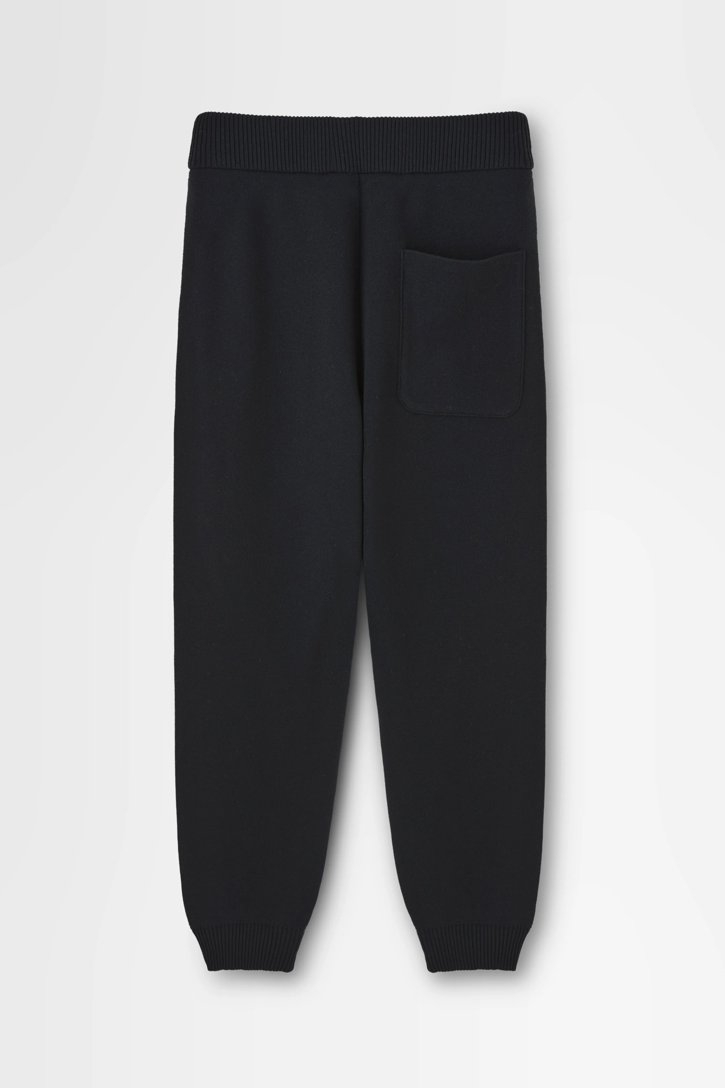 Wool Smooth Trackpant in Black