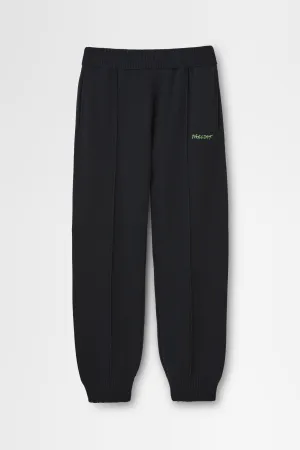 Wool Smooth Trackpant in Black