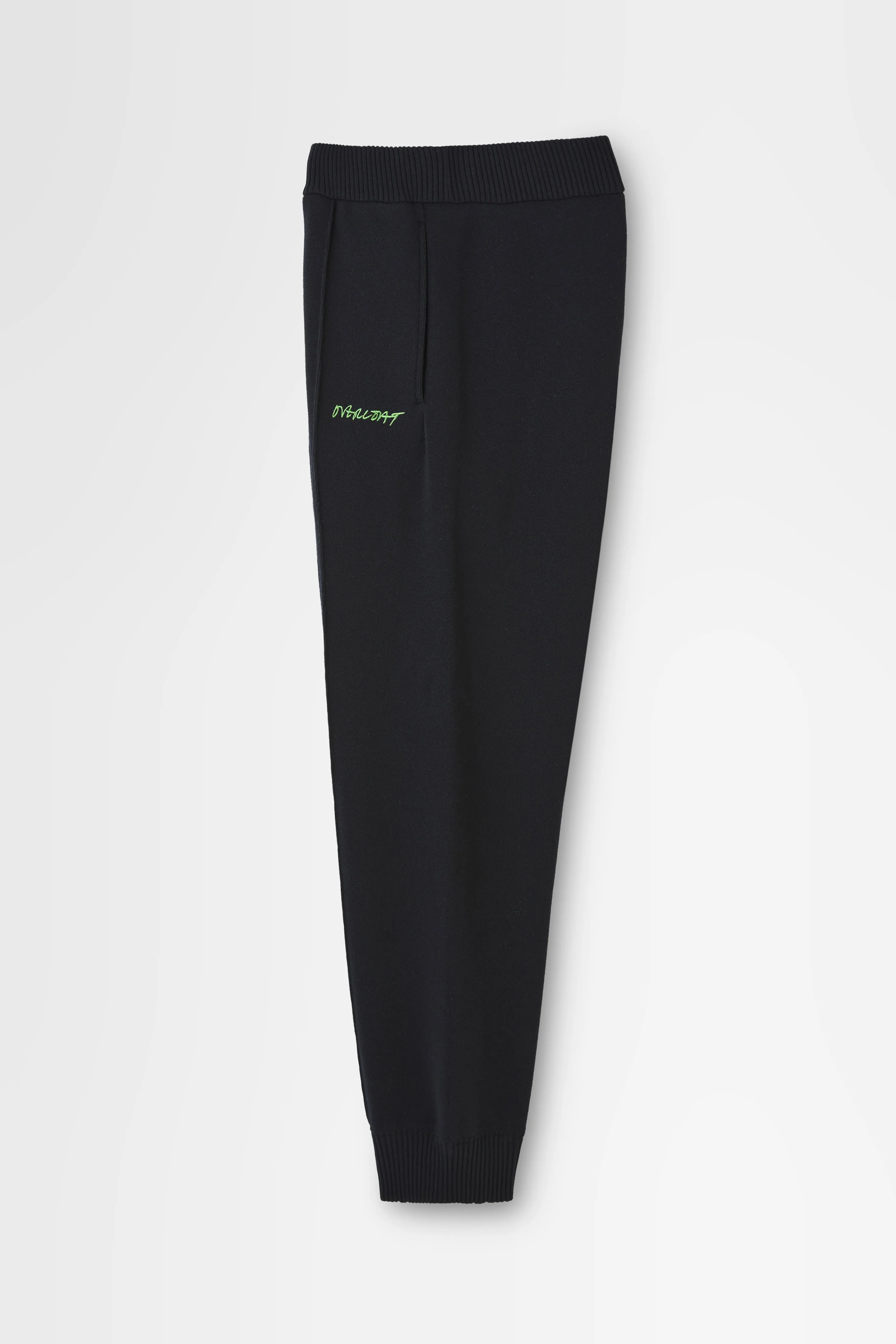 Wool Smooth Trackpant in Black