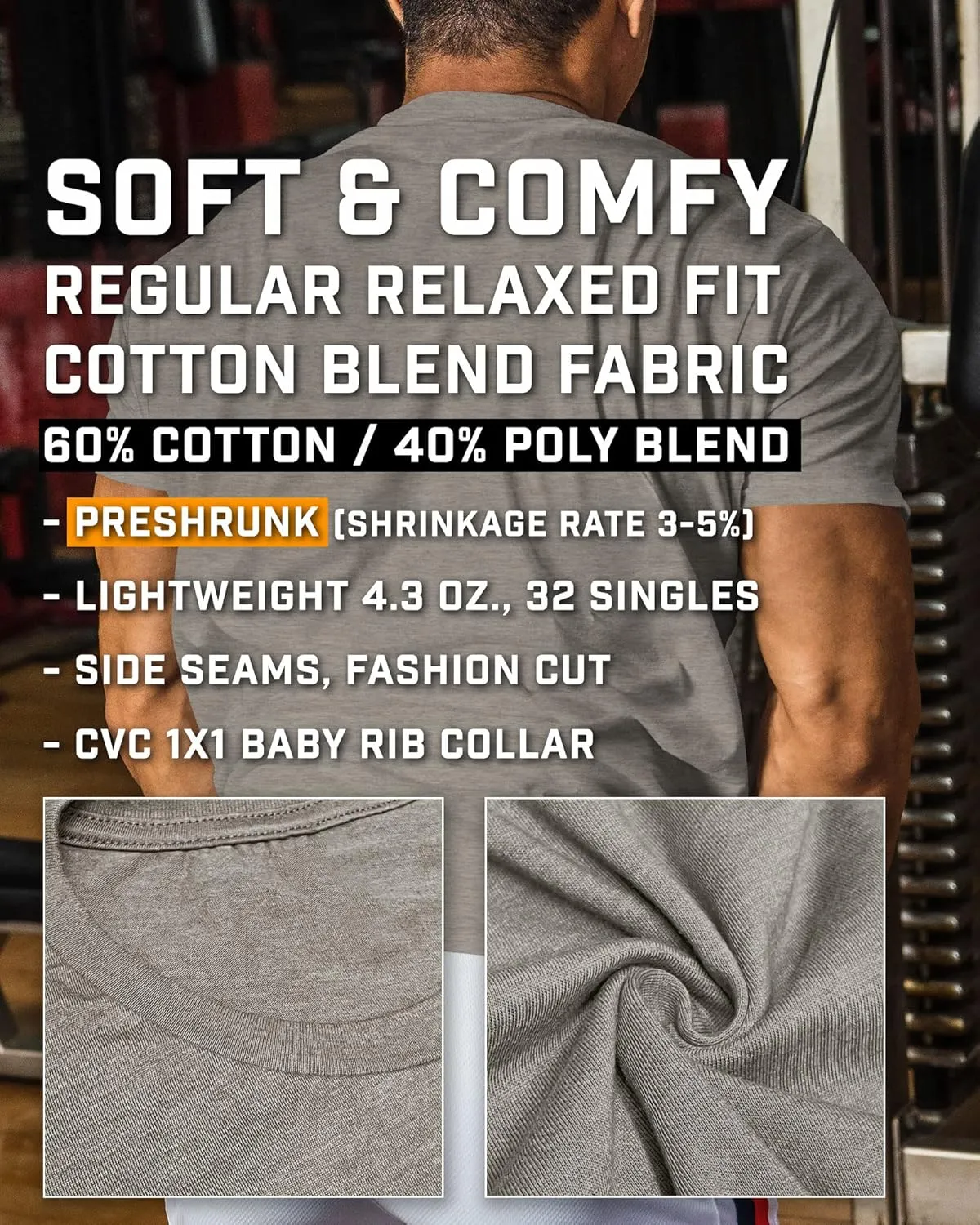 Workout Shirts for Men, Gym Skull Men's T-Shirt, Weightlifting Funny Tee Shirts