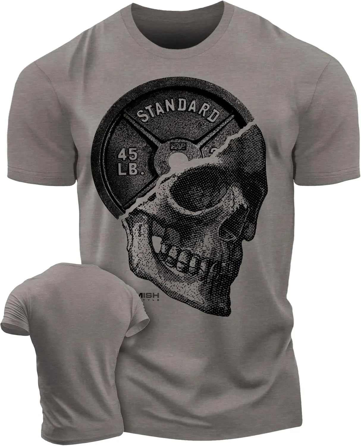 Workout Shirts for Men, Gym Skull Men's T-Shirt, Weightlifting Funny Tee Shirts