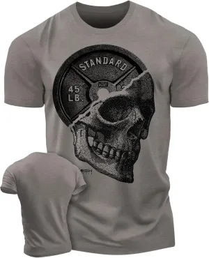 Workout Shirts for Men, Gym Skull Men's T-Shirt, Weightlifting Funny Tee Shirts