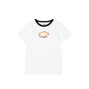 X-Girl Womens Flower Logo Ringer Classic SS Tee