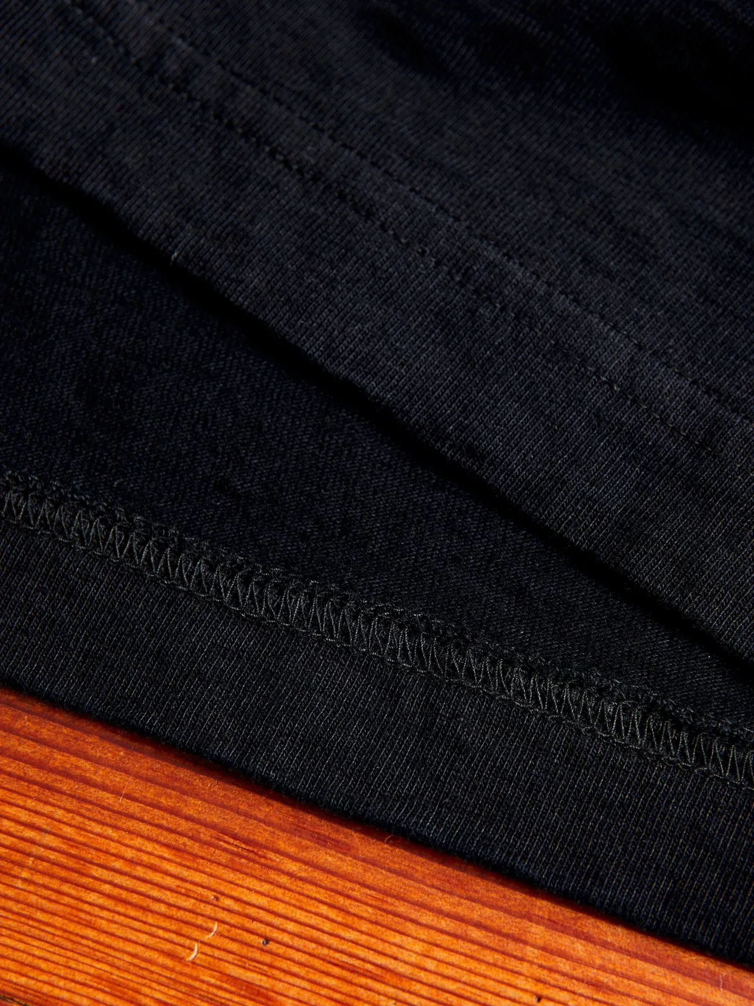 Yarn Dyed Knit T-Shirt in Black Indigo
