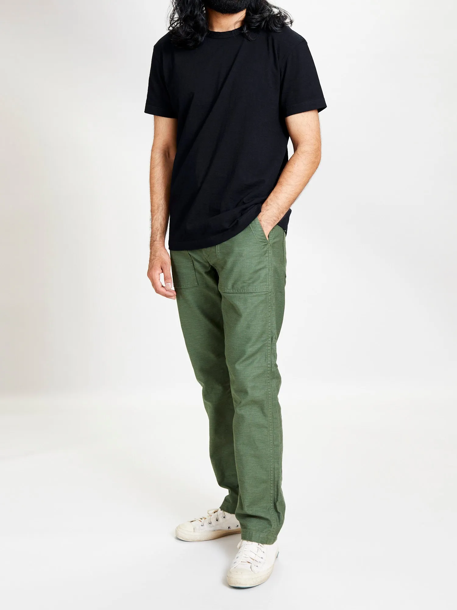 Yarn Dyed Knit T-Shirt in Black Indigo