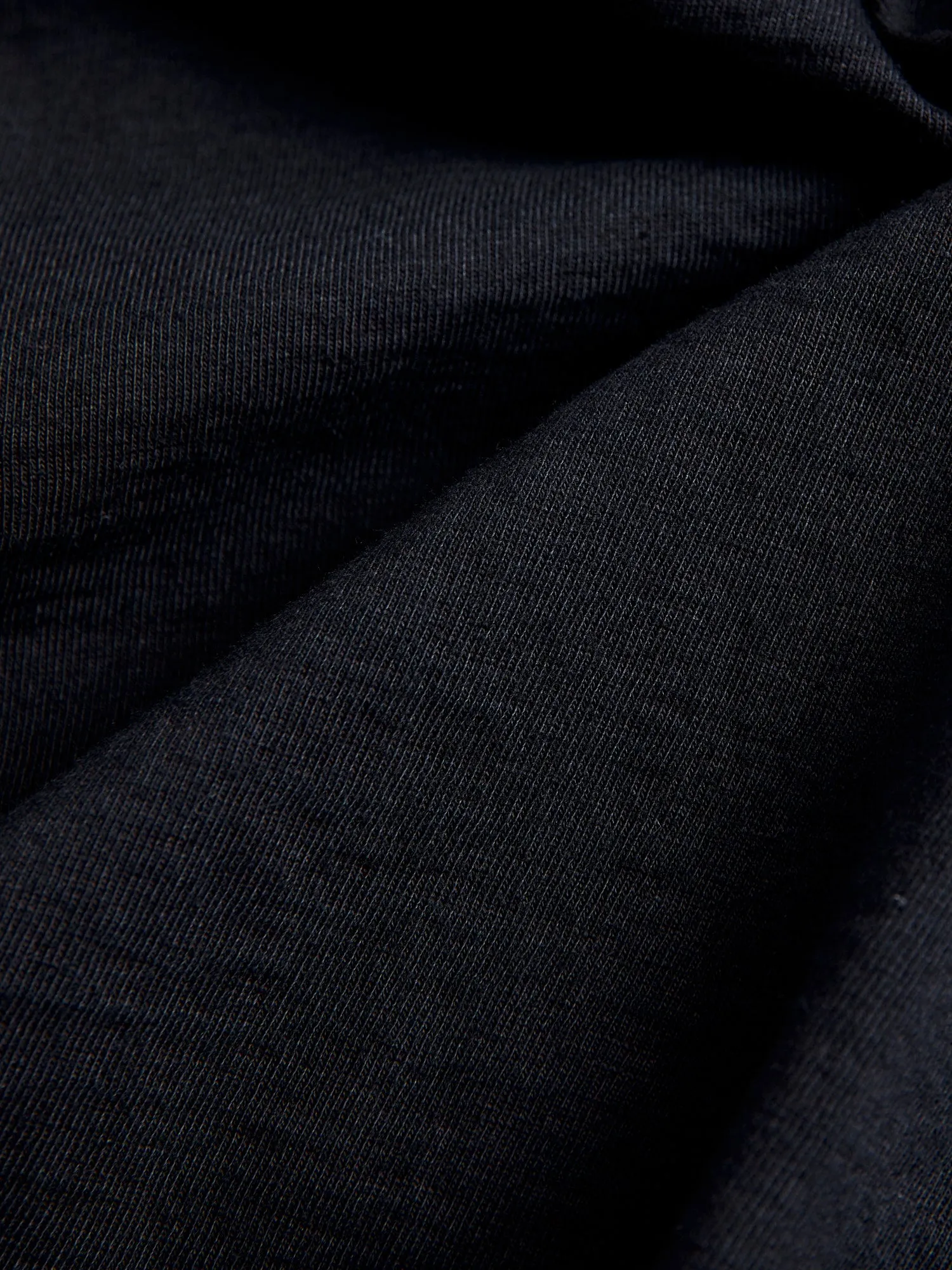 Yarn Dyed Knit T-Shirt in Black Indigo