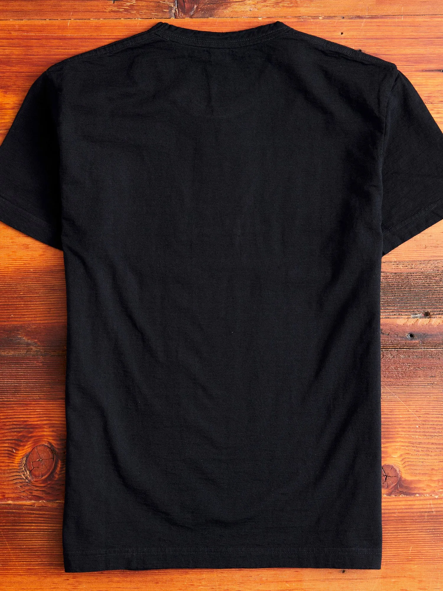 Yarn Dyed Knit T-Shirt in Black Indigo