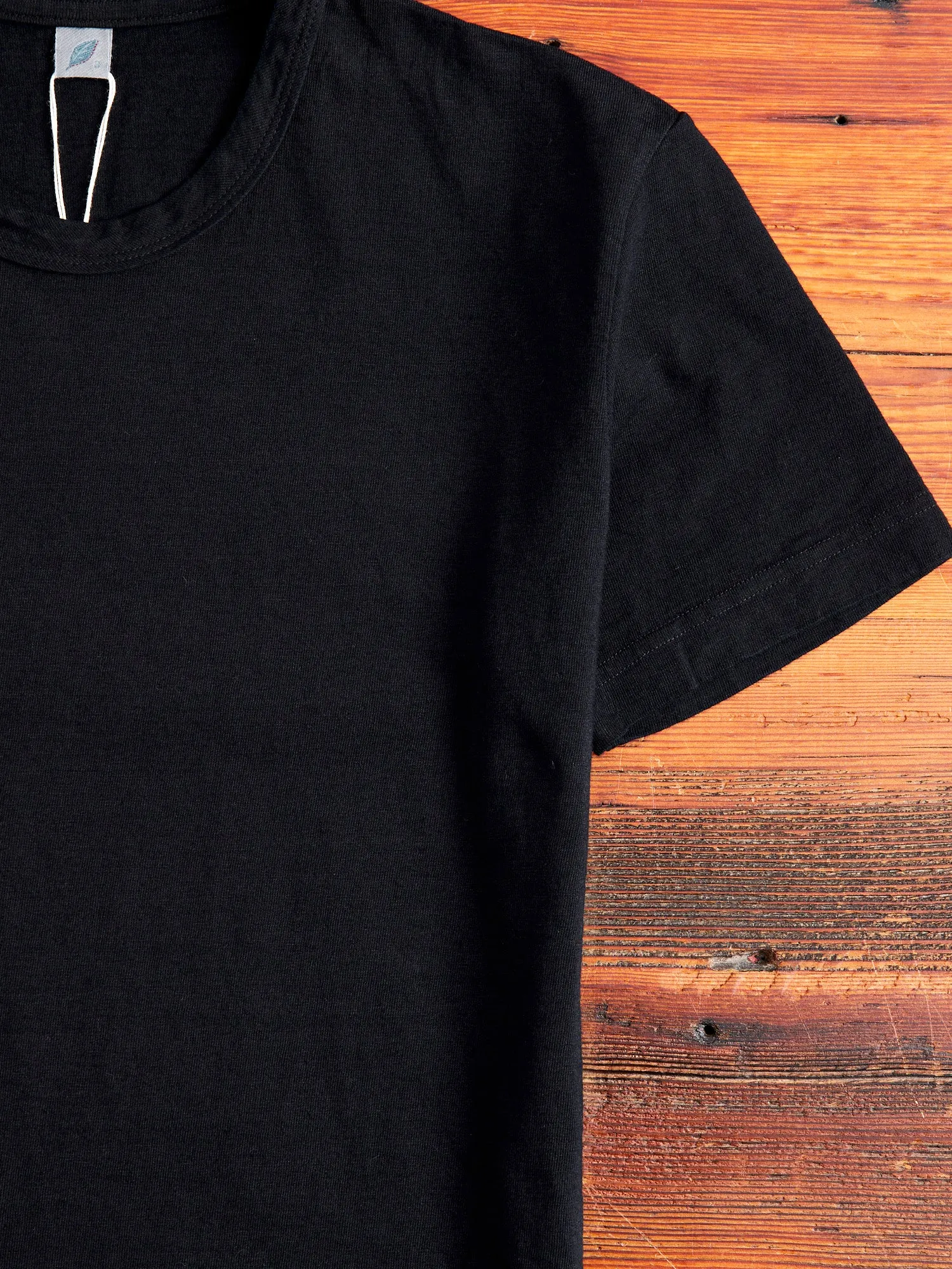 Yarn Dyed Knit T-Shirt in Black Indigo